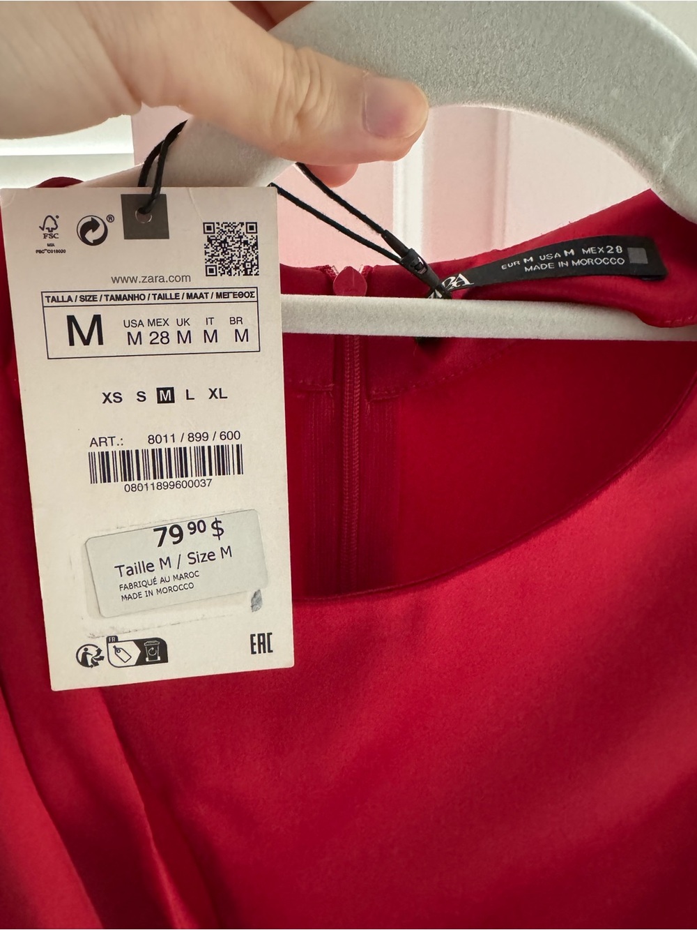 NWT Zara Satin Elegant Red Sleeveless Drape Midi Dress - Picture 5 of 9